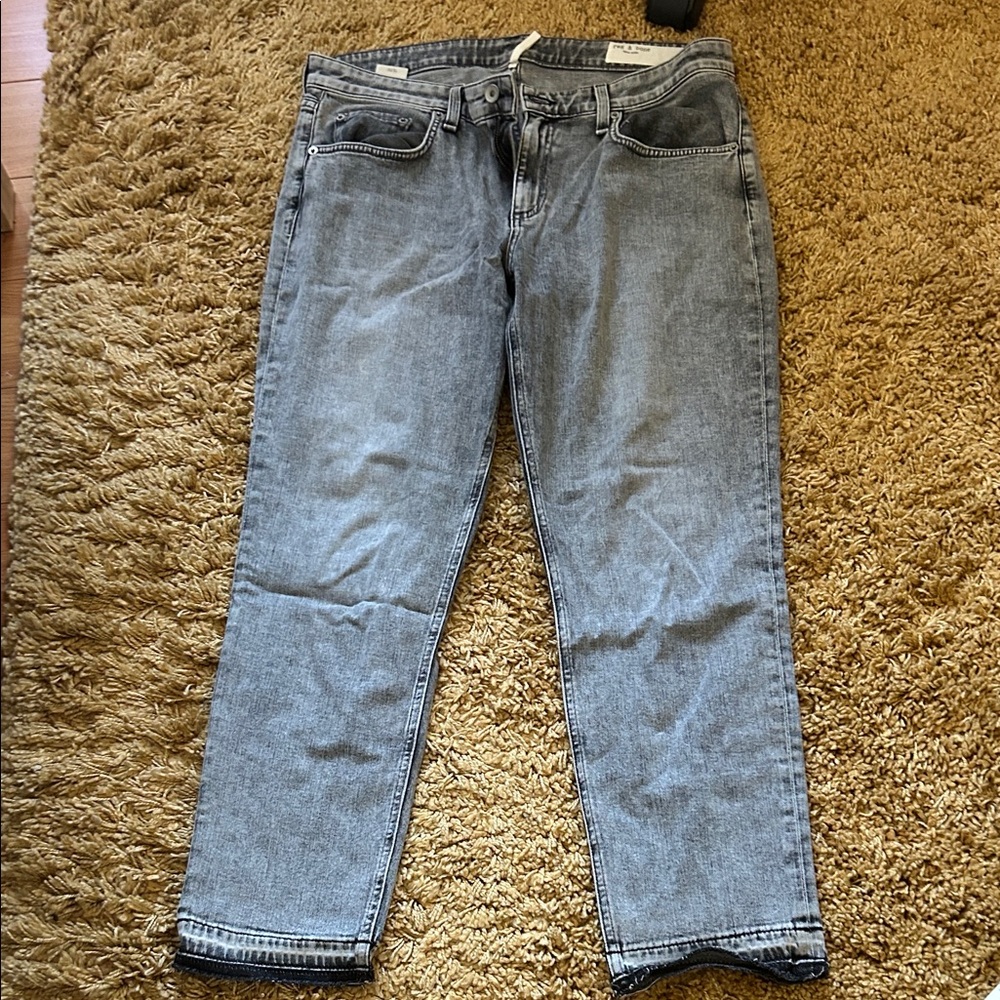 rag & bone Light Gray Straight Leg Jeans